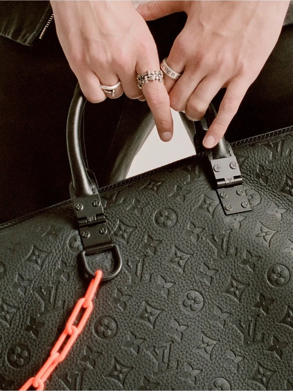 L***v* Black Monogram Duffel Bag